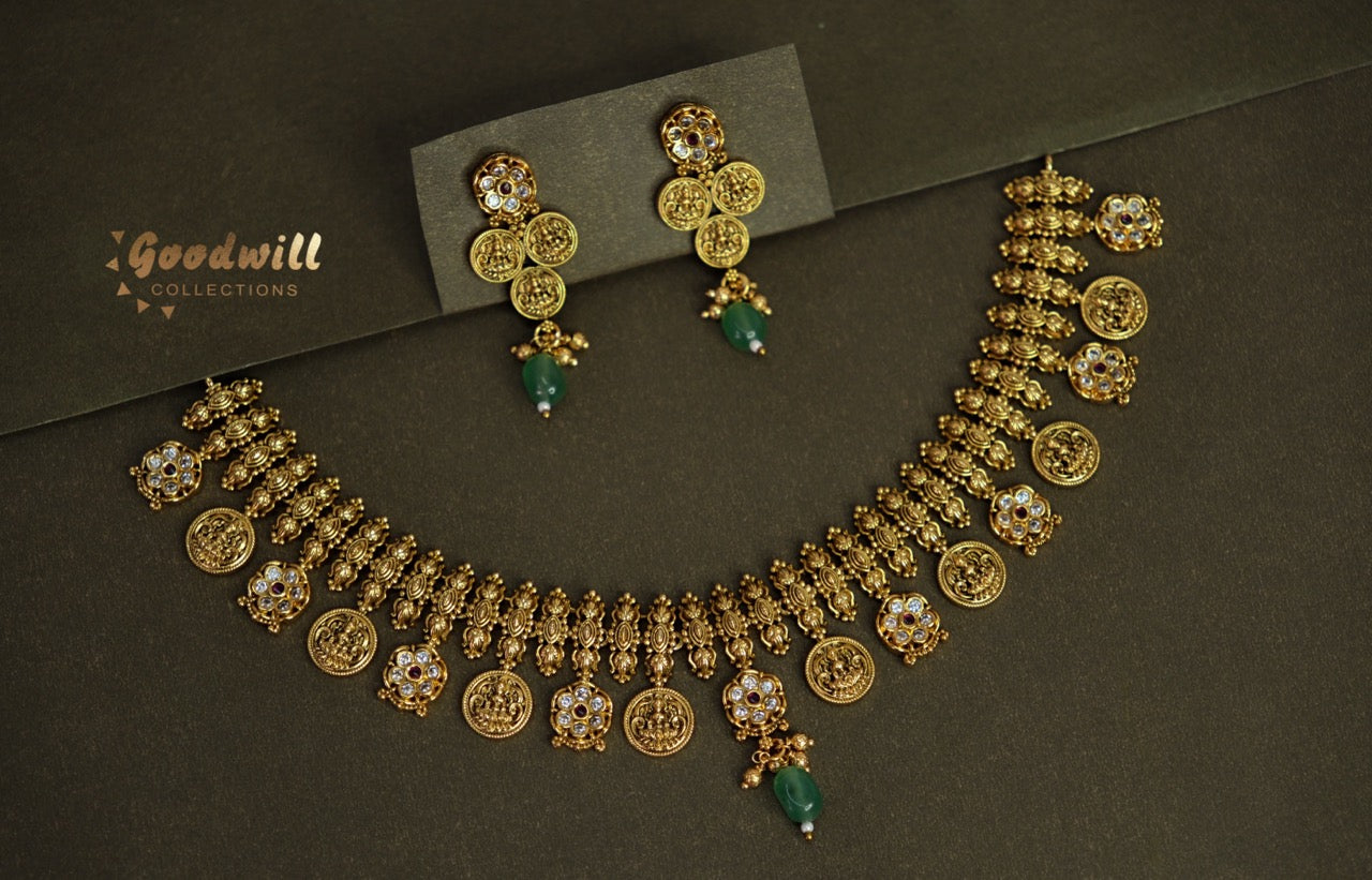 TRADITIONAL KASU MALA WITH LAKSHMI DESIGN