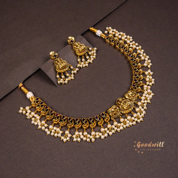 PEARL RUBY ASYMMETRICAL NECKLACE SET