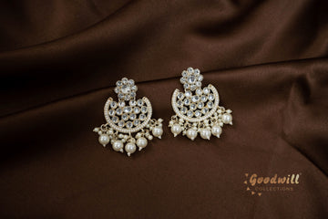 WHITE PEARL GOLDEN HANGING EARRINGS 21