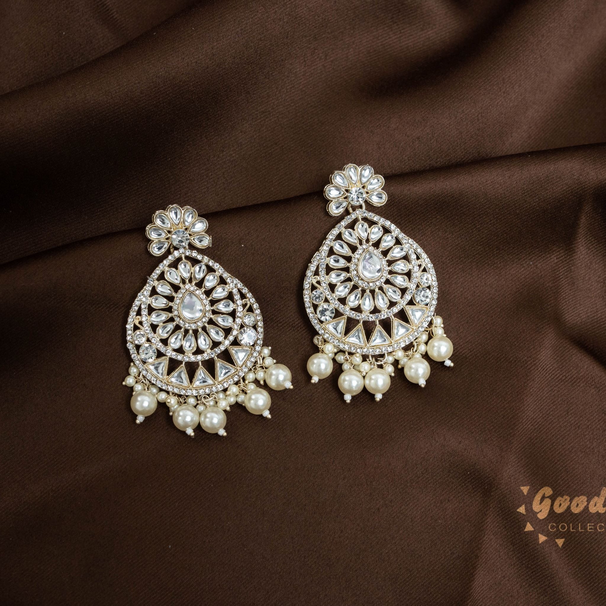 WHITE PEARL GOLDEN HANGING EARRINGS 14