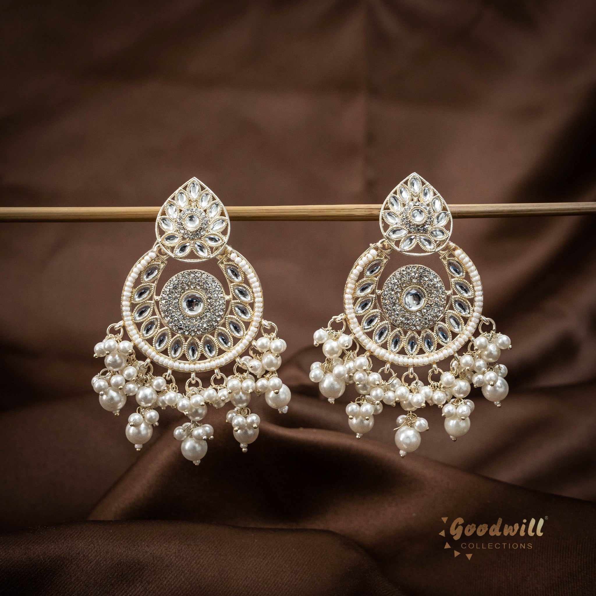 WHITE PEARL GOLDEN HANGING EARRINGS 28