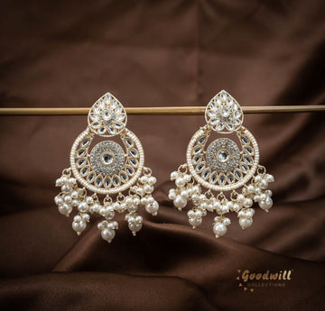 WHITE PEARL GOLDEN HANGING EARRINGS 28