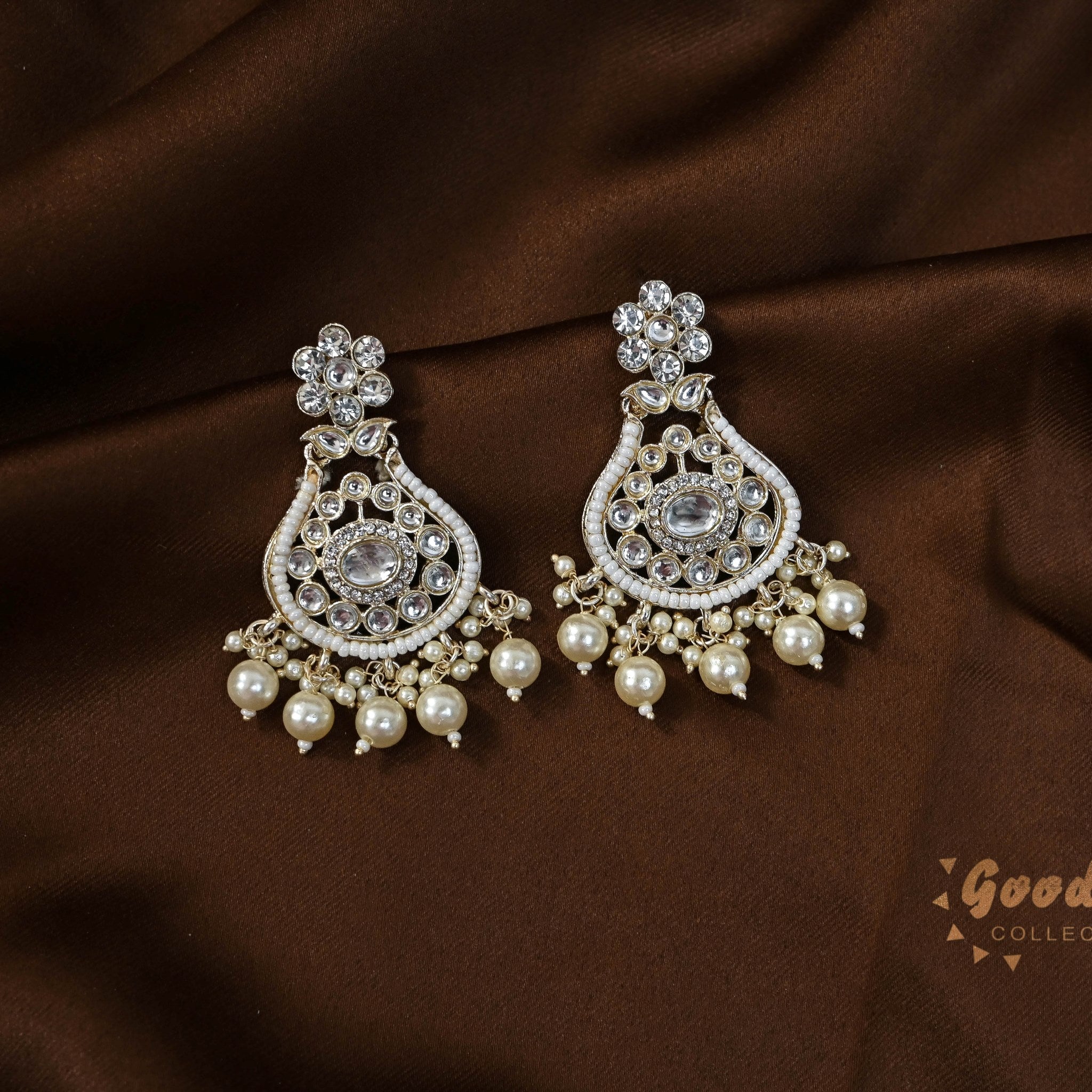WHITE PEARL GOLDEN HANGING EARRINGS 9