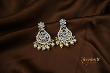 WHITE PEARL GOLDEN HANGING EARRINGS 9