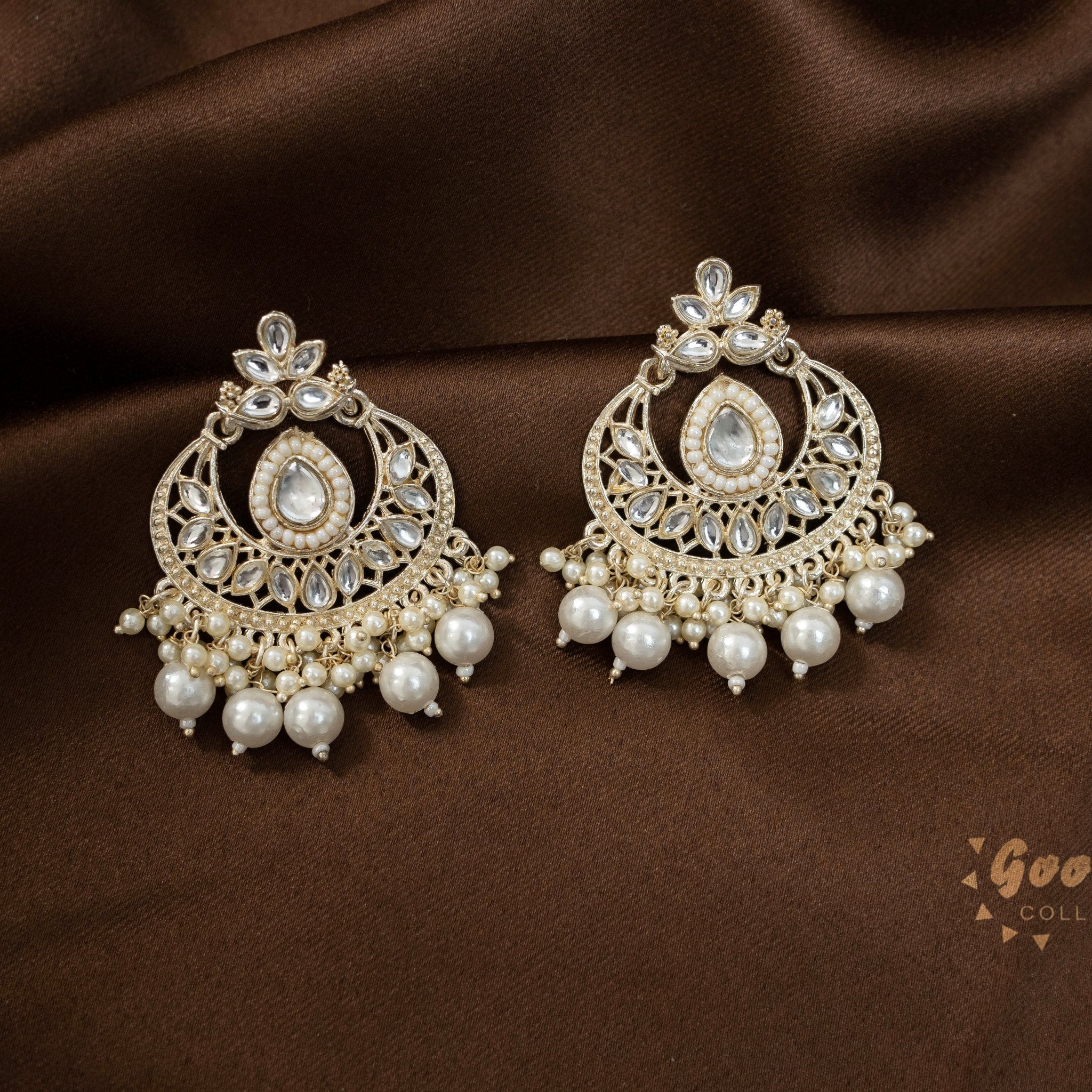 WHITE PEARL GOLDEN HANGING EARRINGS 29