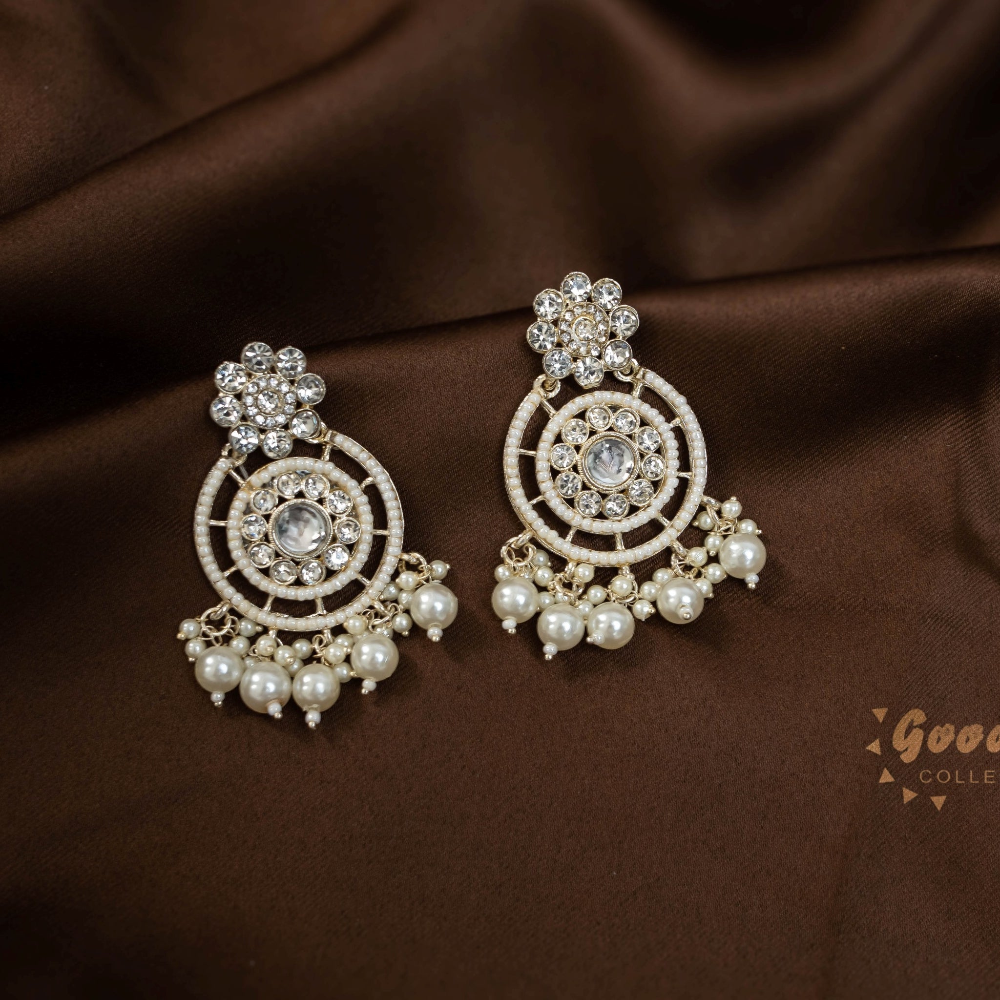 WHITE PEARL GOLDEN HANGING EARRINGS 24
