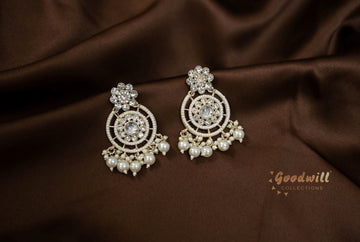 WHITE PEARL GOLDEN HANGING EARRINGS 24