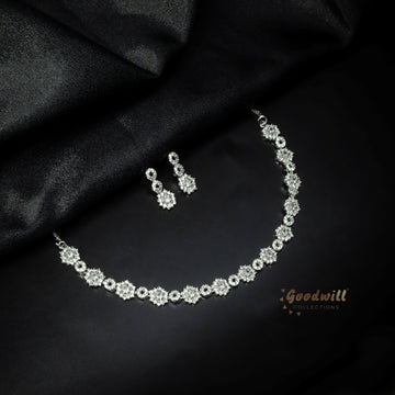 SILVER AD STONE NECKLACE SET 5