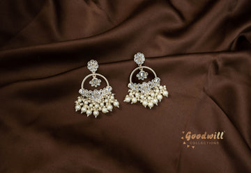 WHITE PEARL GOLDEN HANGING EARRINGS 23
