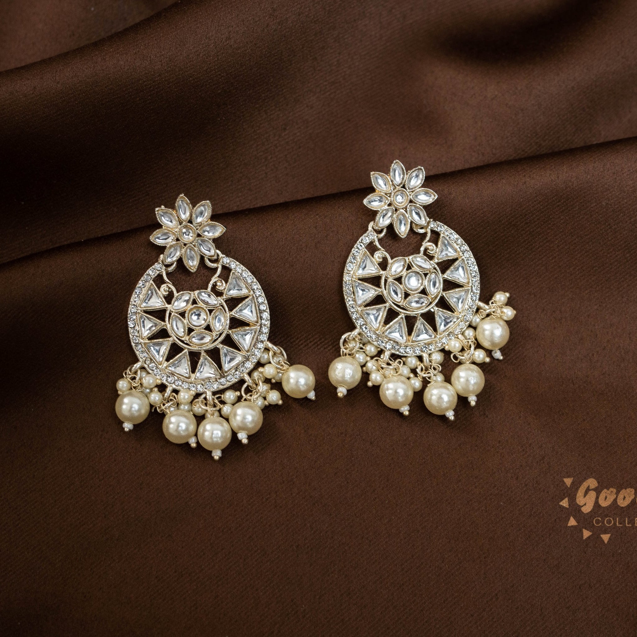 WHITE PEARL GOLDEN HANGING EARRINGS 22