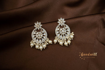 WHITE PEARL GOLDEN HANGING EARRINGS 22