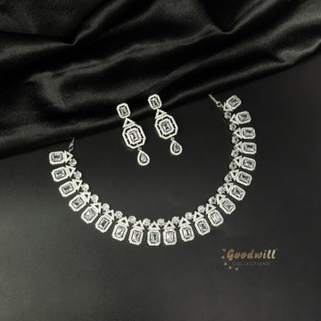 SILVER AD STONE NECKLACE SET 9