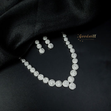 SILVER AD STONE NECKLACE SET 2