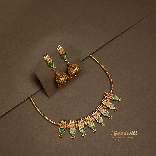 TRADITIONAL PALAKKA DESIGN NECKLACE SET 6