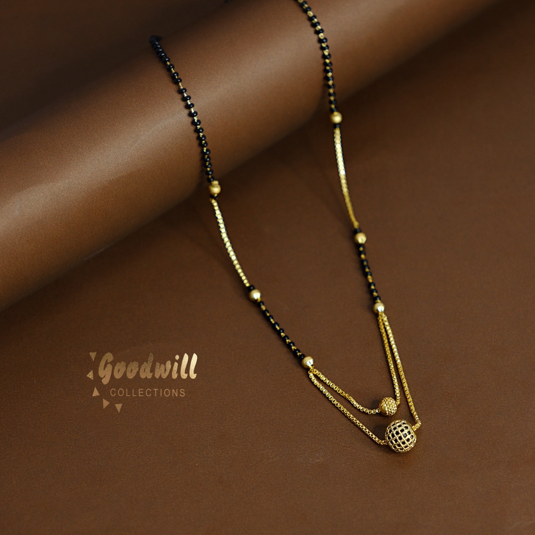 GOLDEN TWO LAYER BALL DESIGN MANGALSUTRA