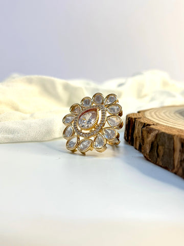 EXQUISITE POLKI  ADJUSTABLE FINGER RING 2