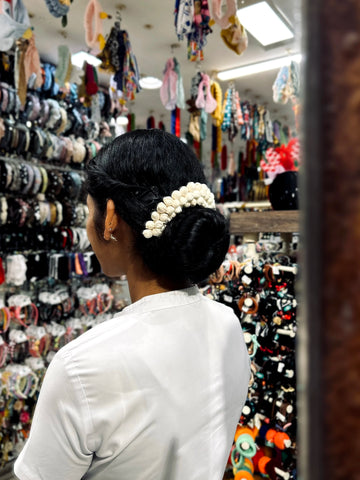 ARTIFICIAL JASMINE HAIR BUN ACCESSORY 1
