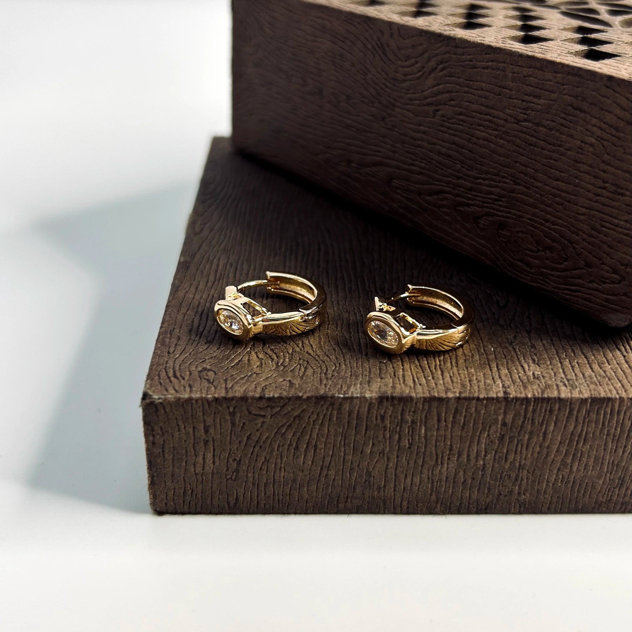 TINY SINGLE STONE HOOPS