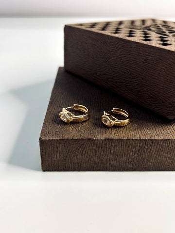 TINY SINGLE STONE HOOPS