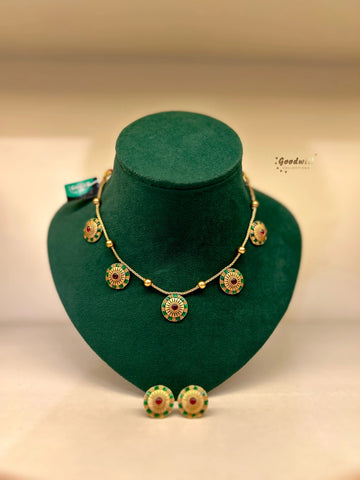 MULTICOLOR CIRCLE DESIGN NECKLACE SET