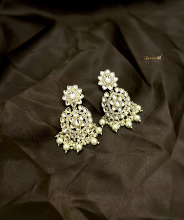 WHITE PEARL GOLDEN HANGING EARRINGS 32