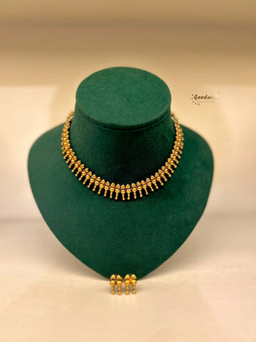 GOLDEN MULLA MOTTU NECKPIECE SET