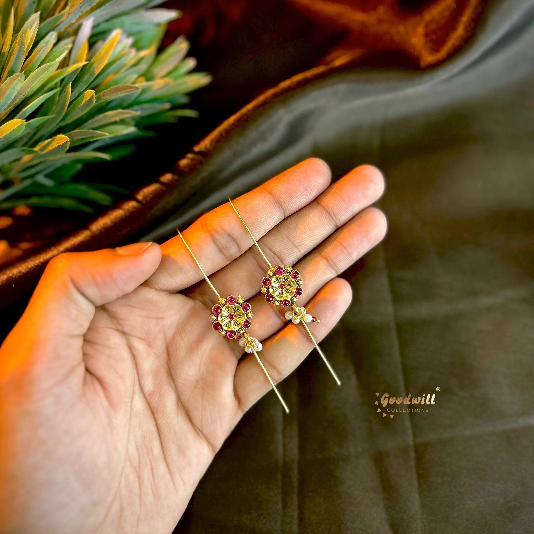 FLOWER PIN BUGADI EARRINGS