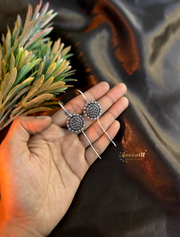 CLASSIC OXIDIZED PIN BUGADI EARRINGS