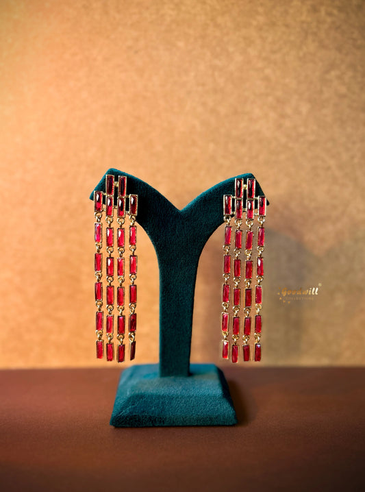 CRYSTAL CASCADE DANGLE EARRINGS