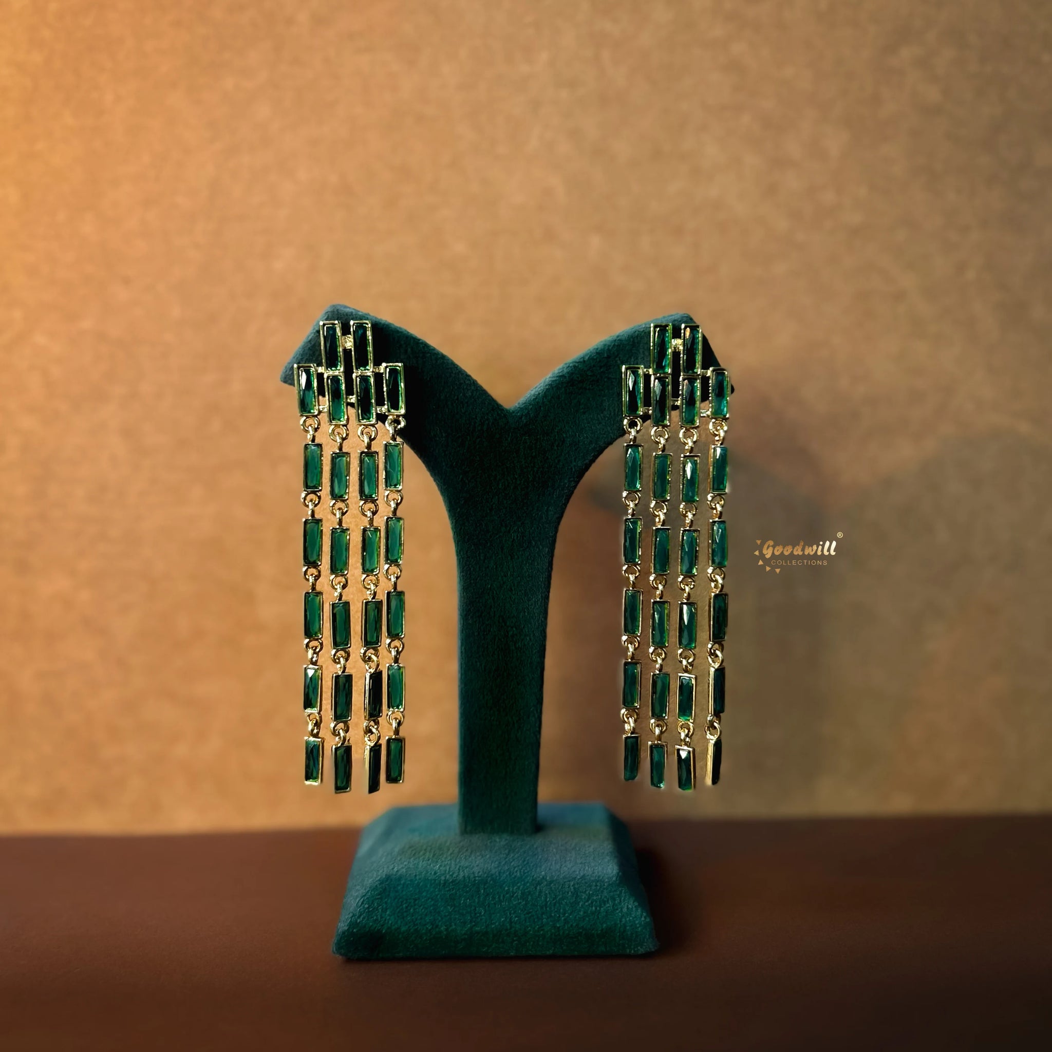 CRYSTAL CASCADE DANGLE EARRINGS