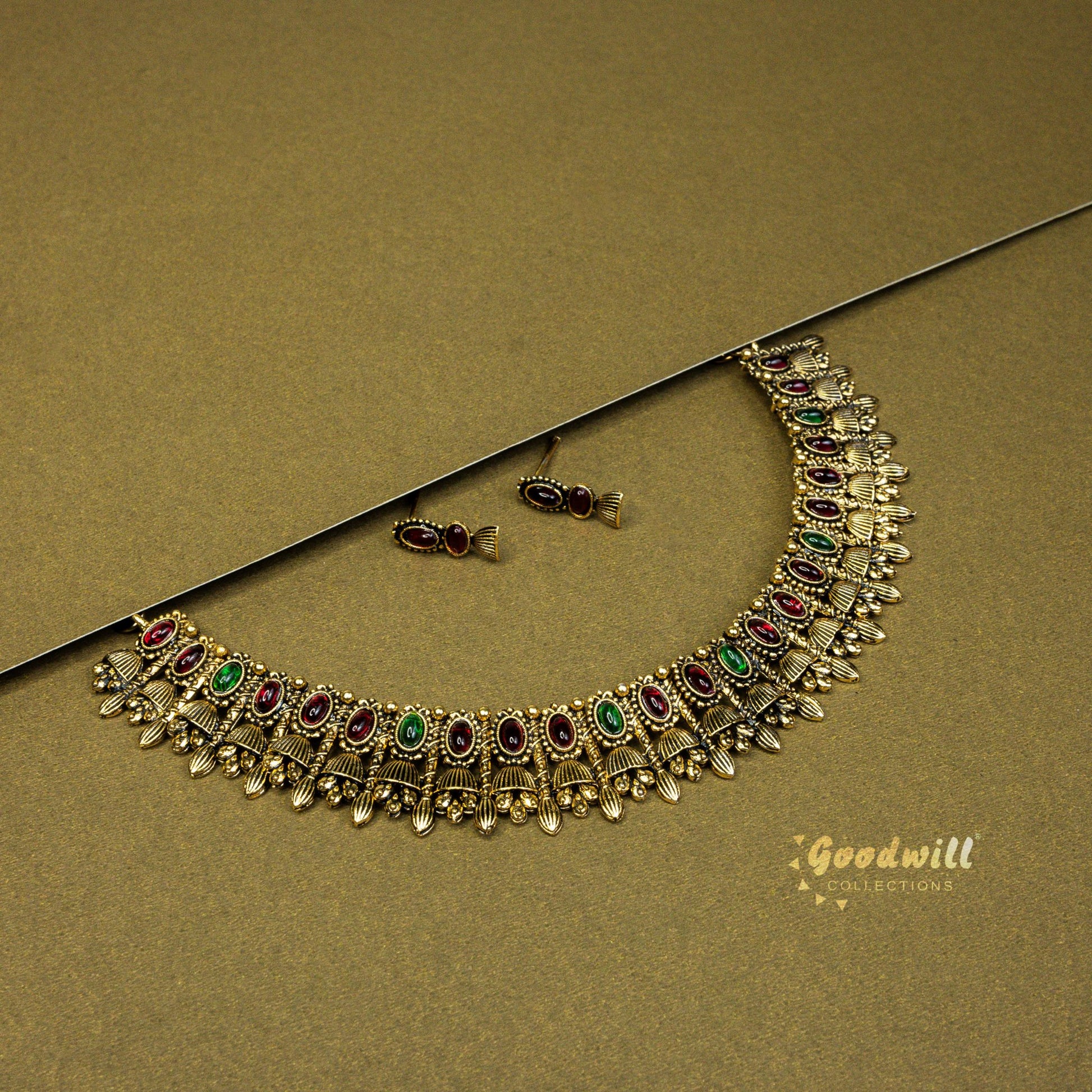 GOLD DROPLET ONAM NECKLACE SET gold-droplet-onam-necklace-set