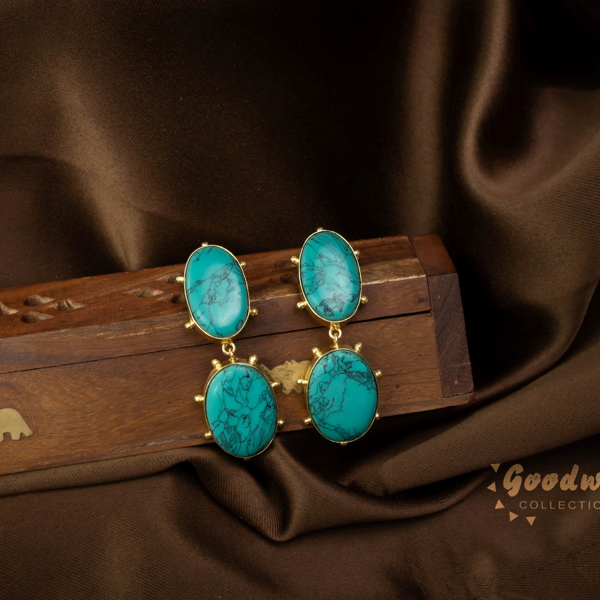 DOUBLE DROP BOLD EARRINGS