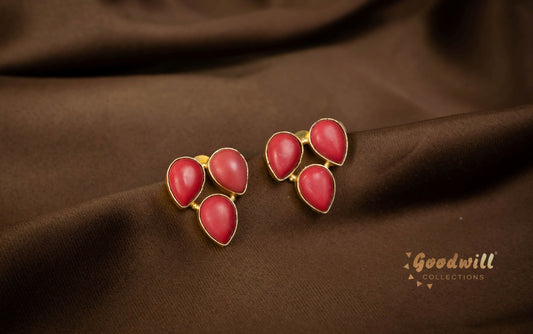THREE DROP GOPI STUD EARRINGS