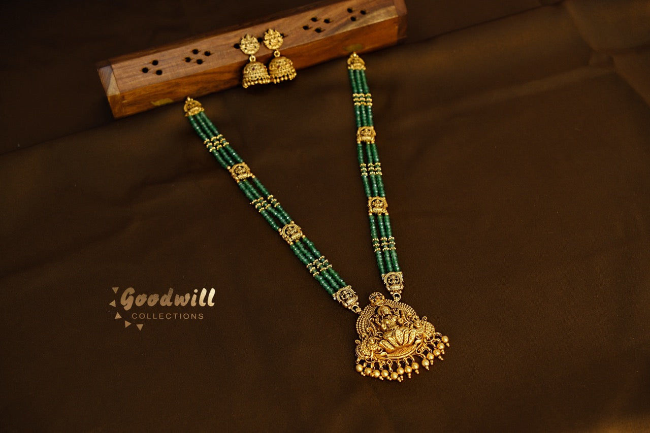 PADMAVATHI GREEN BEAD LONG CHAIN 1