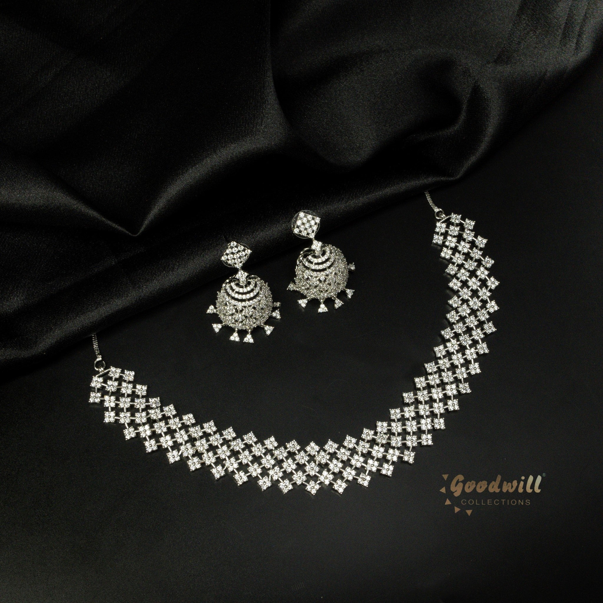 SILVER AD STONE NECKLACE SET 13