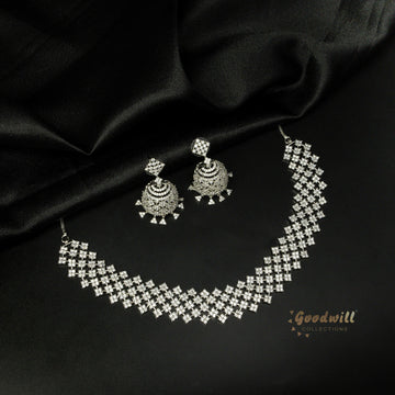 SILVER AD STONE NECKLACE SET 13