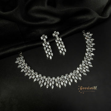 SILVER AD STONE NECKLACE SET 16
