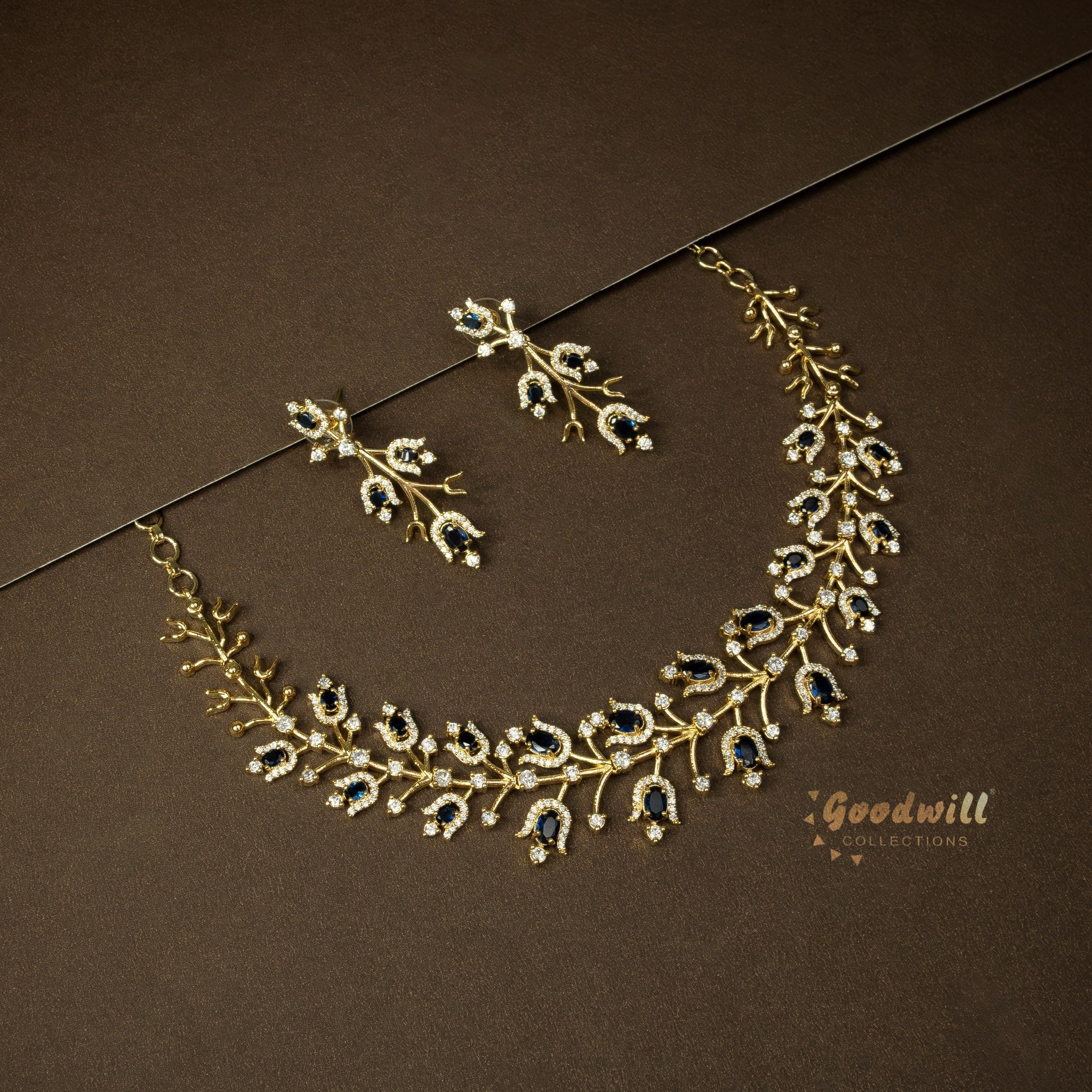 GOLD AD STONE NECKLACE SET 20