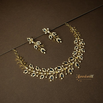 GOLD AD STONE NECKLACE SET 20