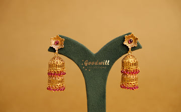 BLOOM DESIGN DOUBLE LAYER JHUMKA
