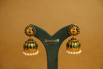 GREEN ROUND PEACOCK JHUMKA