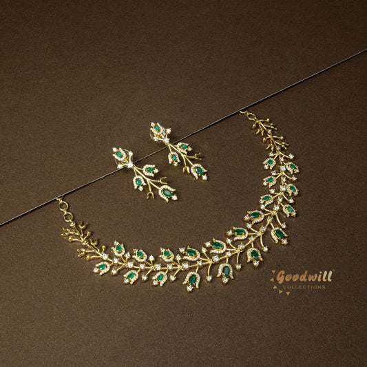 GOLD AD STONE NECKLACE SET 20