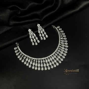 SILVER AD STONE NECKLACE SET 14