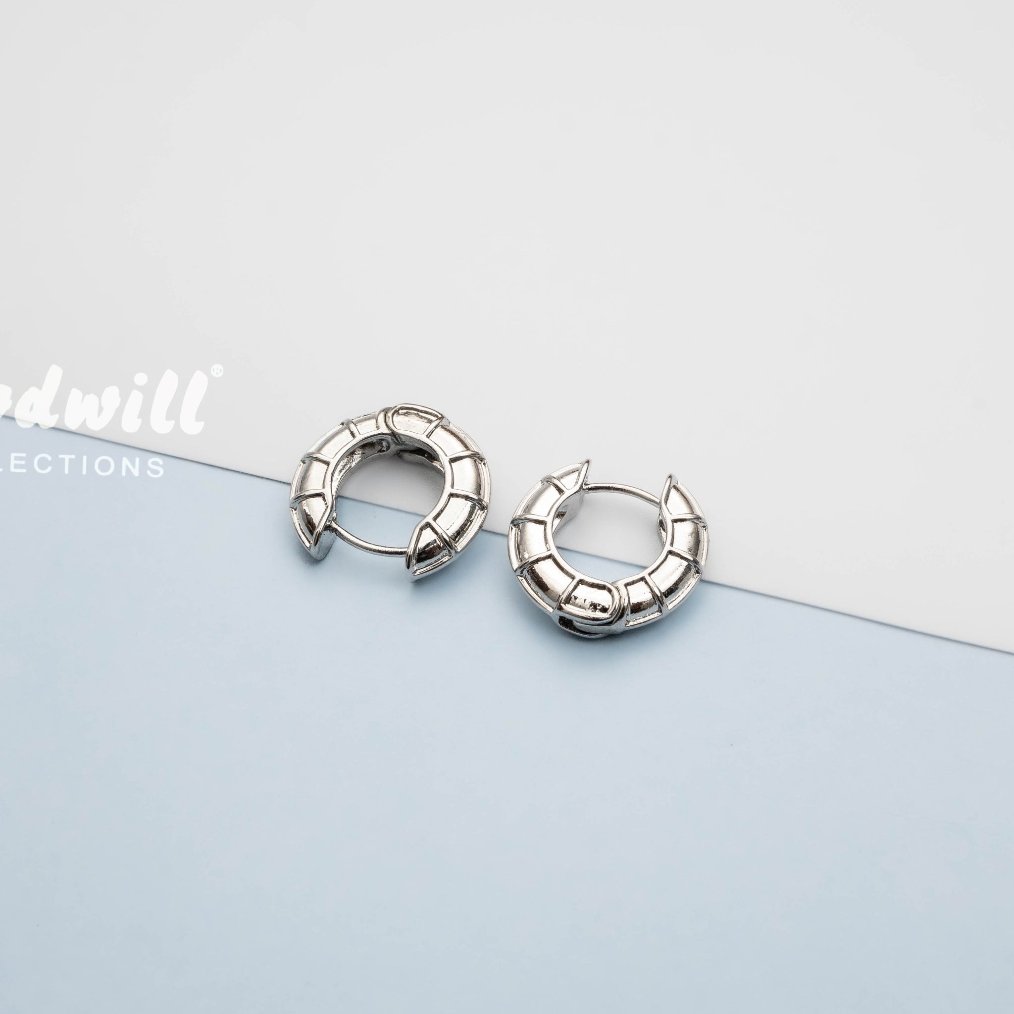 SILVER  BAMBOO HOOPS