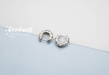 SILVER  BAMBOO HOOPS