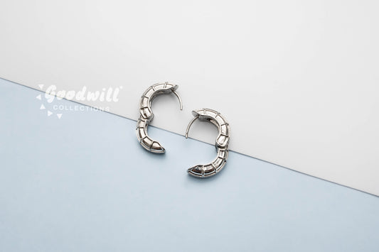 SILVER  BAMBOO HOOPS