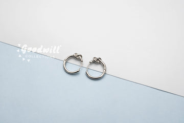 SILVER C SHAPE KNOTTED HOOPS