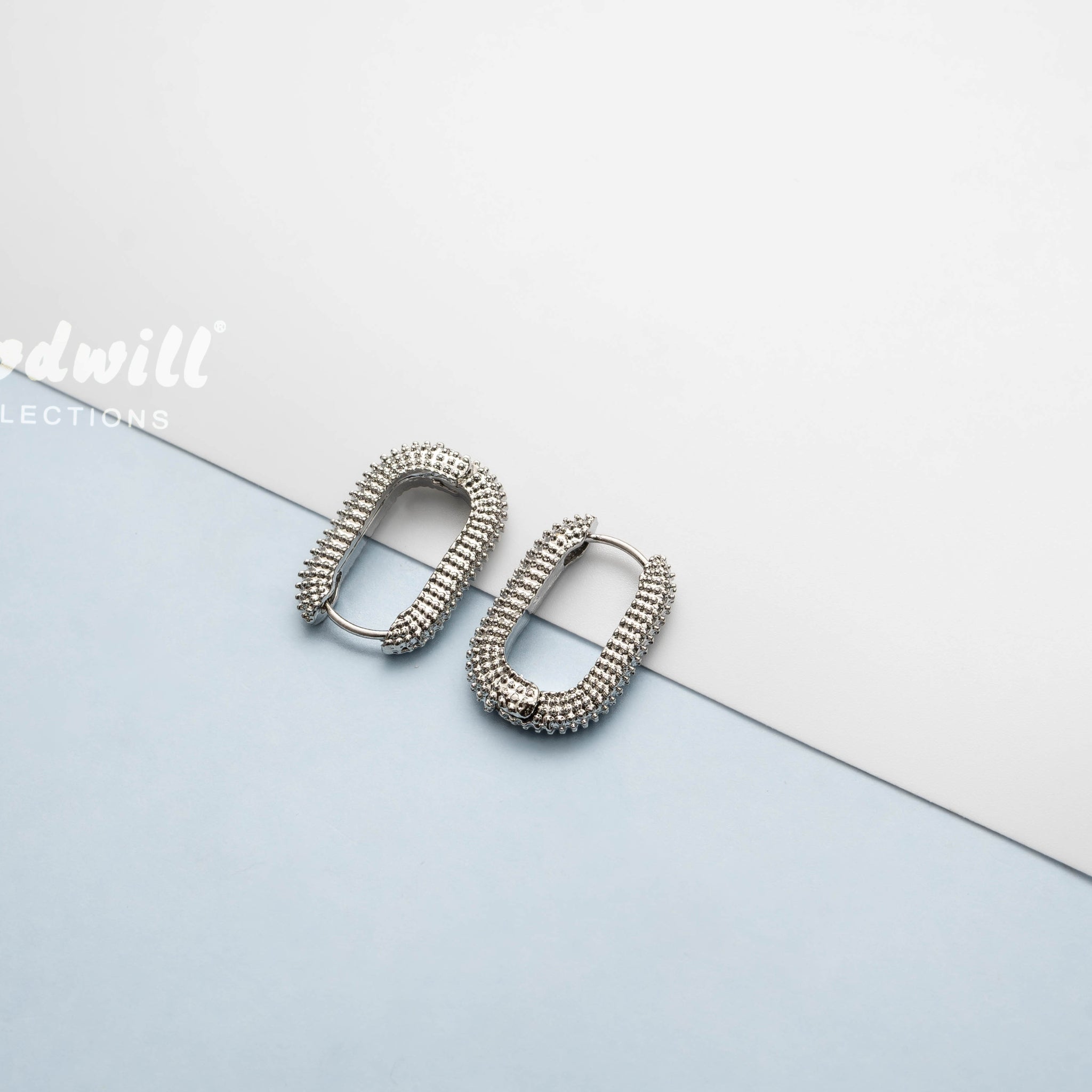 SILVER DOT DESIGNED HOOPS