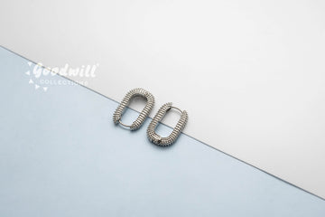 SILVER DOT DESIGNED HOOPS