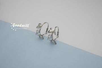 SILVER BUTTERFLY HOOPS